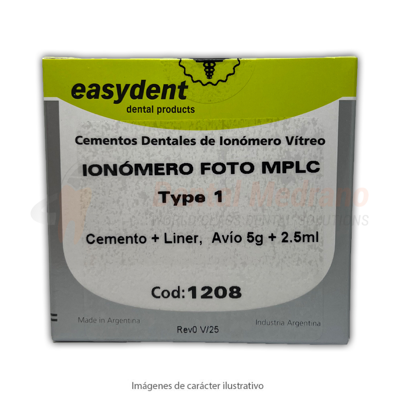 Ionomero Foto Easydent MPLC 1 Cemento Liner 5g+2.5