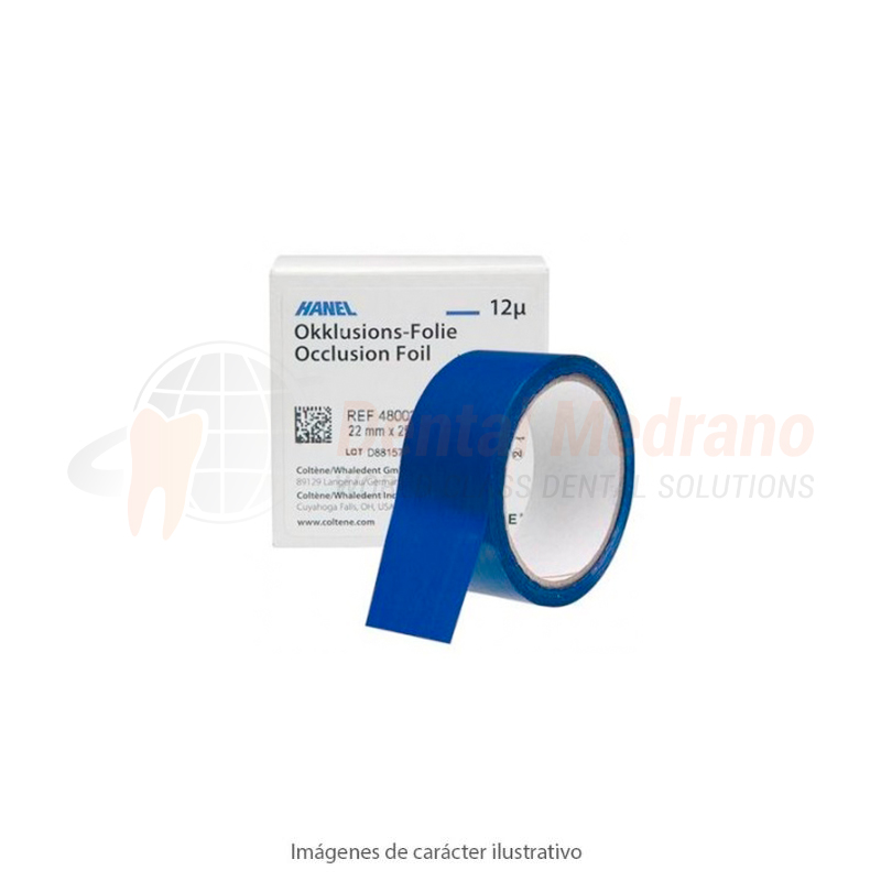 PAPEL Articular Hanel ROLLO 12um AZUL-1lado x25m 4