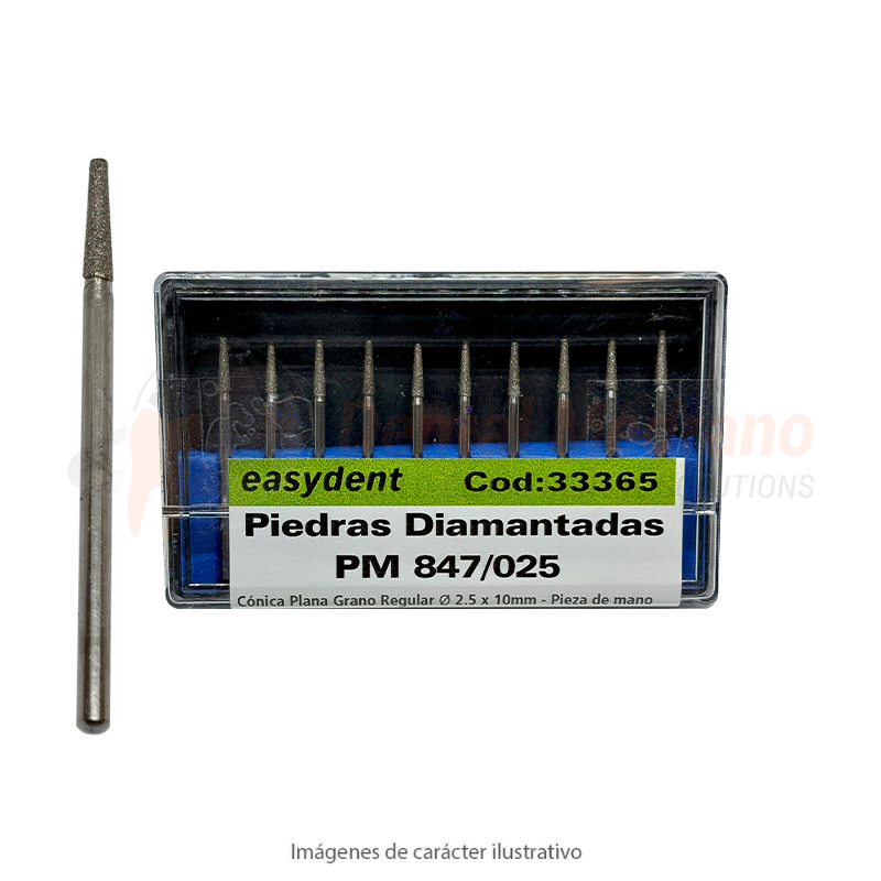 Diam PM 847/025 conica plana grano reg largo 10mm