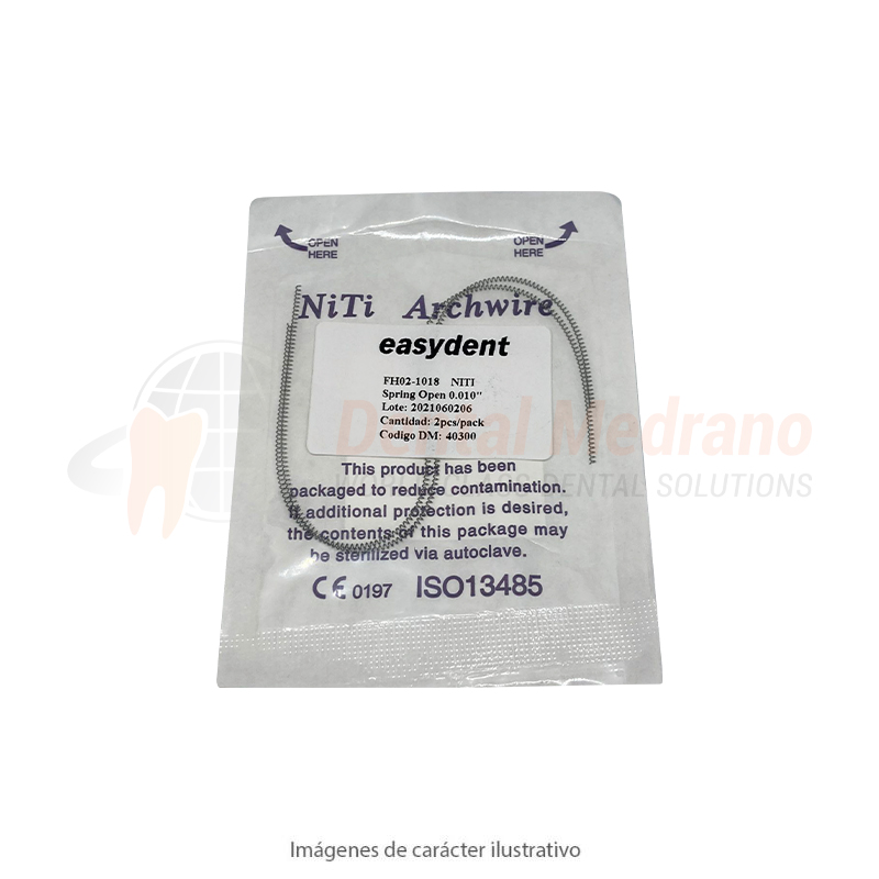 RESORTE NITI Abierto 0.010 180mm x2