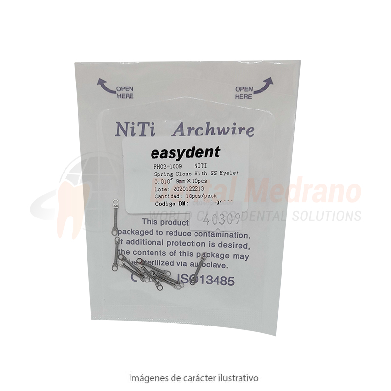 RESORTE NITI cerrado 0.010 9MM x10
