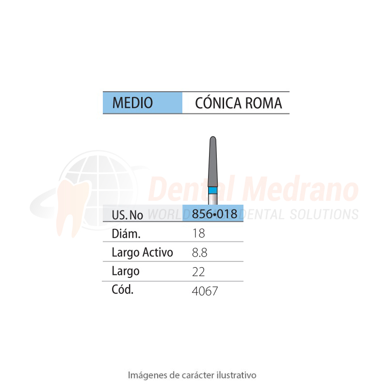 DIAMANTE FG 856/018 Cónica Roma- Verde-Grueso