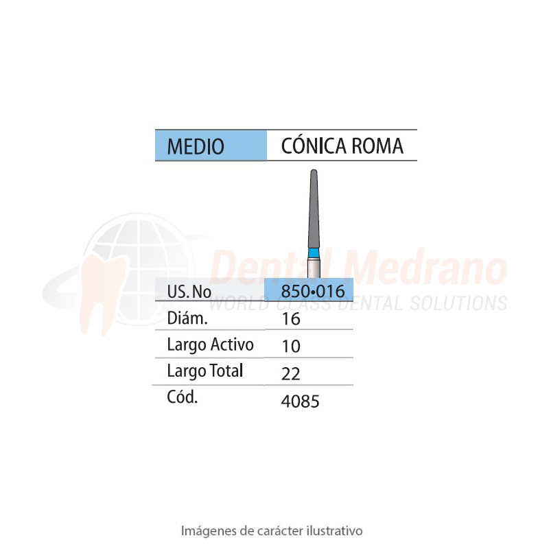 DIAMANTE FG 850/016 Cónica Roma- Negro- X Grueso