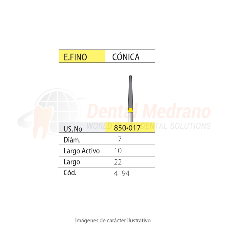 Piedra Diam FG 850/021m 852/199 Easydent 10mm coni