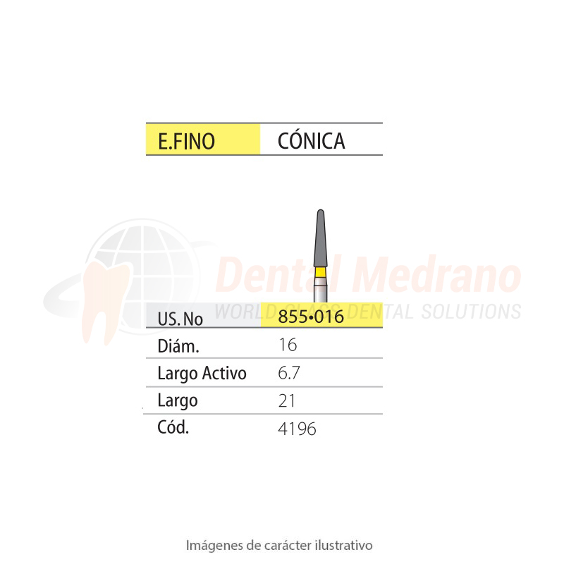 DIAMANTE FG 855/016EF Cónica Roma- Extra Fino