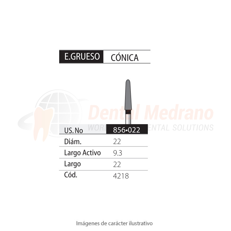 DIAMANTE FG 856/022 Cónica Roma- Negro- X Grueso