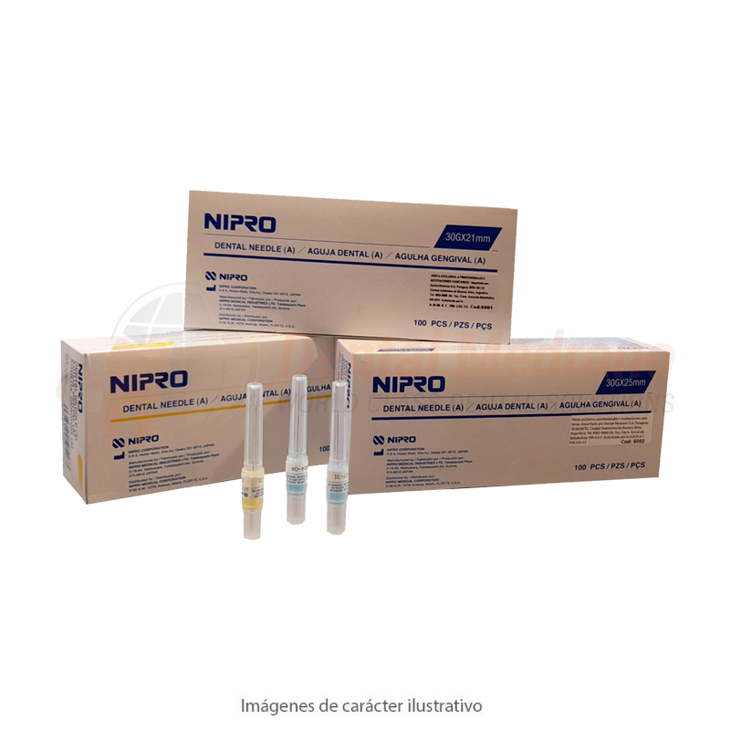 AGUJAS DESCARTABLES 30g x25mm – INTERMEDIAS Japon