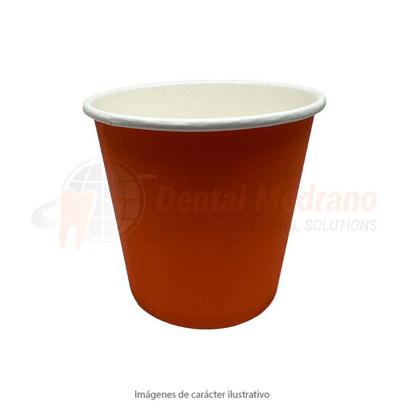 Vasos Papel descartables naranja 120ml-4oz x100 bi