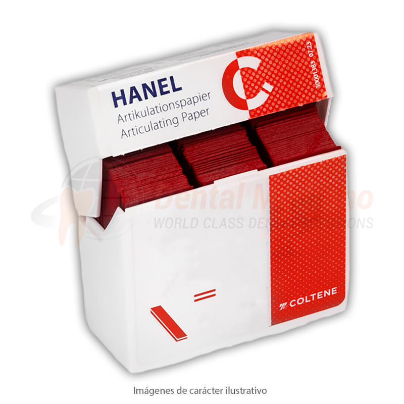 PAPEL Articular Hanel Tiras Rojas 200uM 18x50mm x3